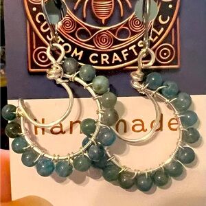 Handmade Beaded Earrings, natural crystals